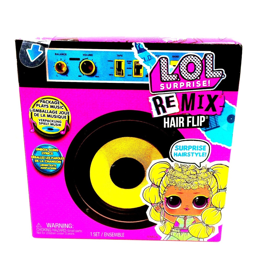 L.O.L Surprise! Remix Hair Flip Pets Dolls w/15 Surprise Hairstyle Blonde Toy